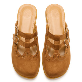 Camel Suede Mary Jane Clog