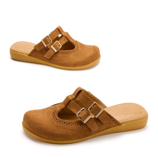 Camel Suede Mary Jane Clog