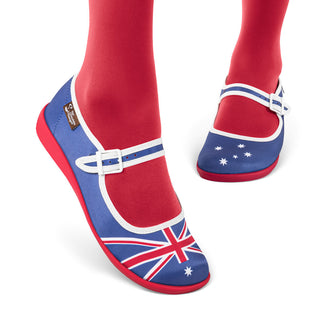 Chocolaticas® Australian Flag Women's Mary Jane Flat