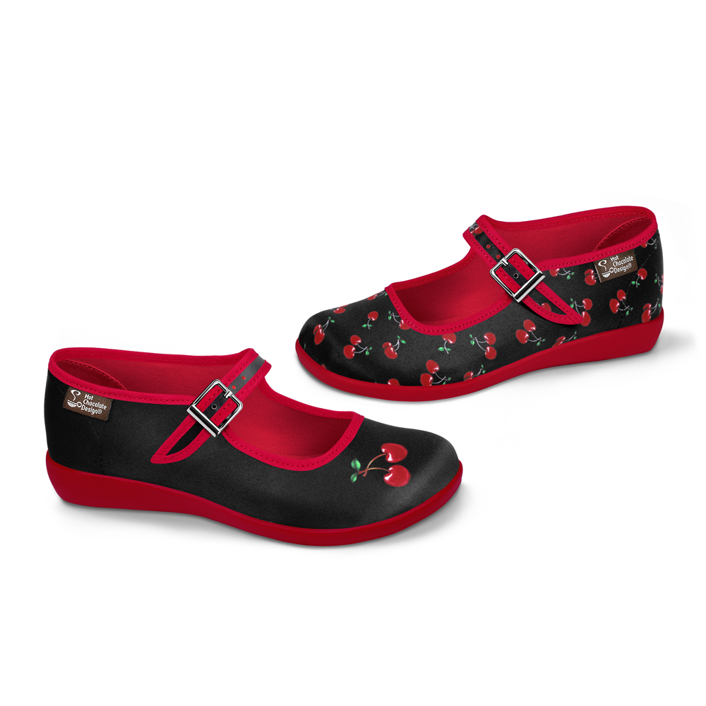 Chocolaticas® Cherry Black Women's Mary Jane Flat – Hot Chocolate Chocolaticas® Cherry Black Women's Mary Jane Flat – Hot Chocolate