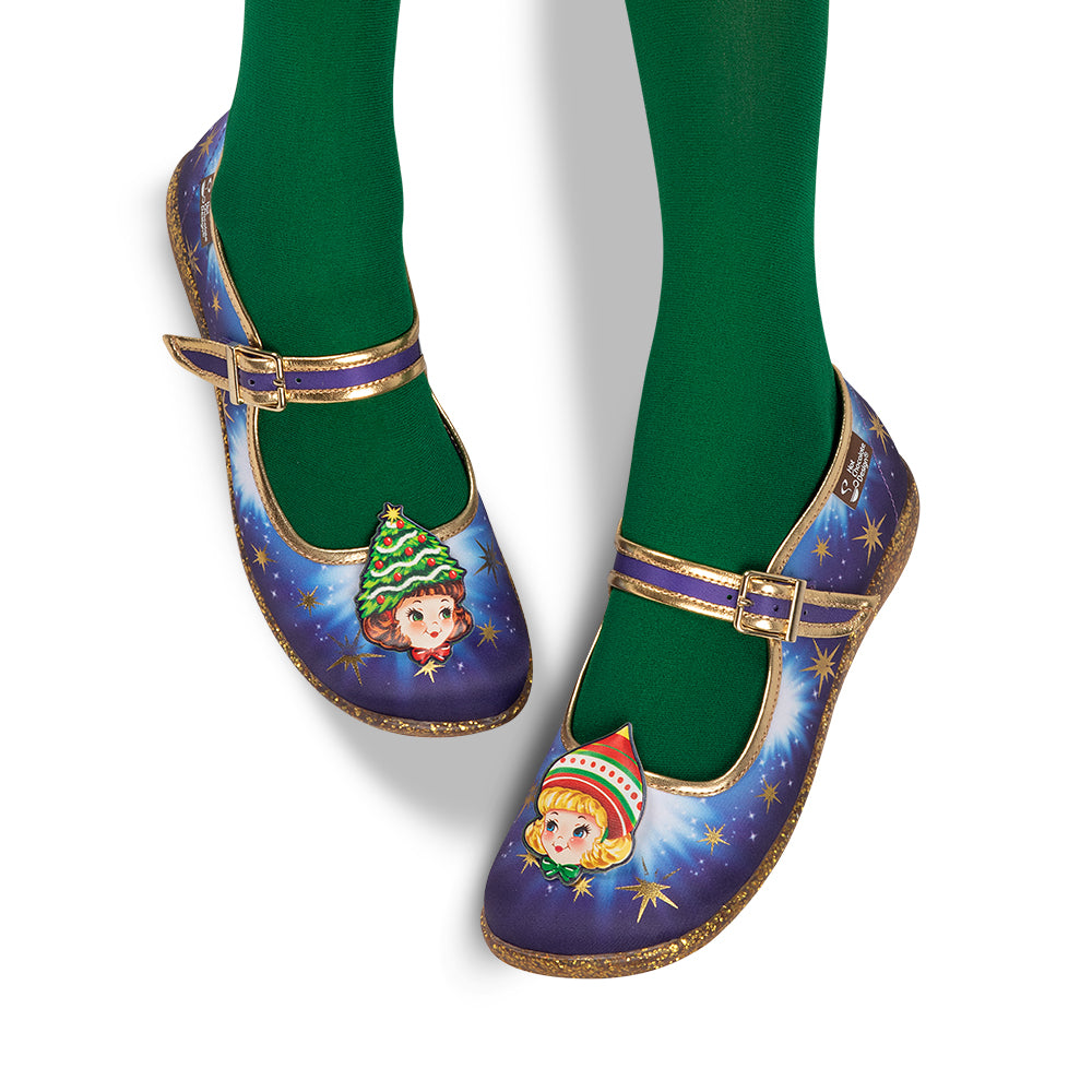 Design chocolat chaud R.I.P. Chaussures plates Green Ghosts Mary Jane Design chocolat chaud R.I.P. Chaussures plates Green Ghosts Mary Jane