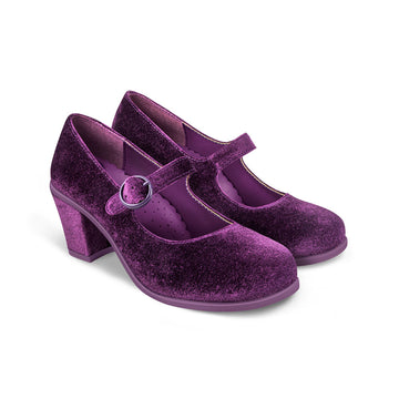 Zapatos de salón Mary Jane para mujer con tacones medios Chocolaticas® Plum Elixir