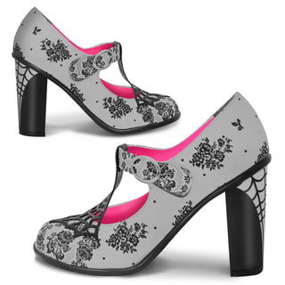 נעלי עקבים גבוהים של chocolaticas® spider web לנשים של mary jane pump