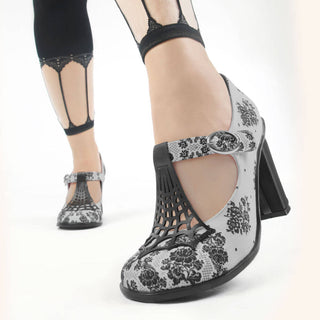 Chocolaticas® high heels spider web damen mary jane pump schuhe