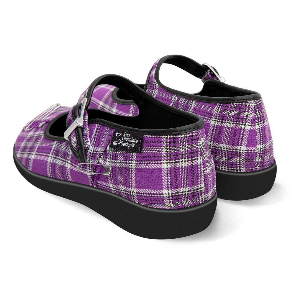 Chocolaticas® Purple Tartan Women's Mary Jane Flat – Hot Chocolate