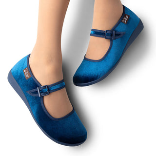 Chocolaticas®  Curacao Blue Women's Mary Jane Flat