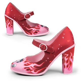 Chocolaticas® Tacones Altos Devil Zapatos de Salón Mary Jane para Mujer