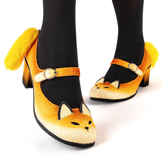 Chocolaticas® mid heels fox damen-mary-jane-pumps