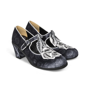 Chocolaticas® Mid Heels Black Tudor Women's Mary Jane Pump