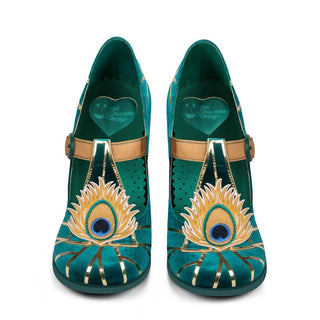 Chocolaticas® high heels peacock damen mary jane pumpschuhe