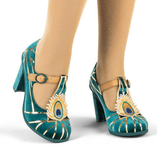 Chocolaticas® high heels peacock נעלי מרי ג'יין pump לנשים