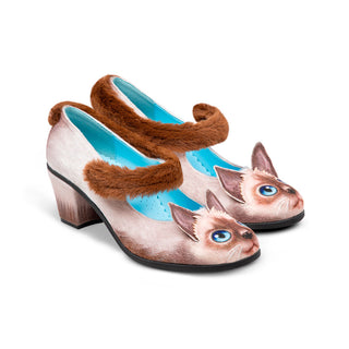 Chocolaticas® Mid Heels Siamese Cat Dame Mary Jane Pump