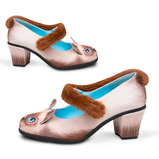 Chocolaticas® Mid Heels Siamese Cat Damen-Mary-Jane-Pumps
