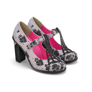 נעלי עקבים גבוהים של chocolaticas® spider web לנשים של mary jane pump