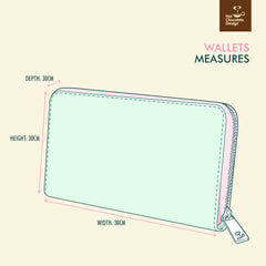 Chocolaticas® Kitsch Picnic Women's Wallet measures size chart