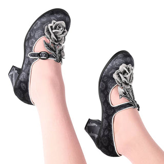 Chocolaticas® Mid Heels Black Tudor Mary Jane Pump for kvinner